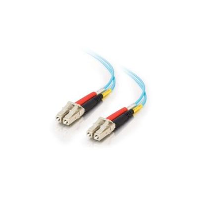 50m LC-LC 10Gb 50/125 OM3 Duplex Multimode PVC Fibre Optic Cable (LSZH) - Aqua